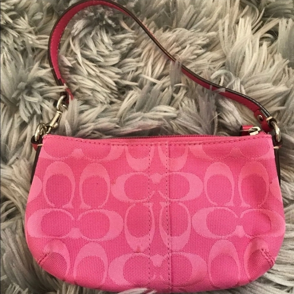 Coach Bags Coach Pink Signature Monogram Small Shoulder Bagpurse